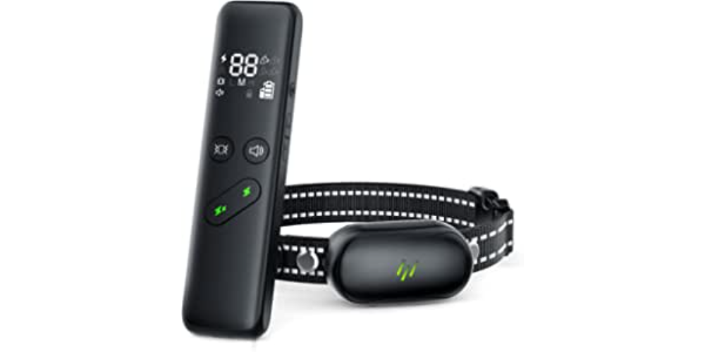 Dog Shock Collar - Electric Dog Training Collar with Remote 1600FT, Rechargeable E-Collar Waterproof Collars with 3 Training Modes, Security Lock for All Breeds, Sizes