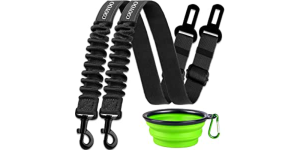 COOYOO Dog Seat Belt,3 Piece Set Retractable Dog Car Seatbelts Adjustable Pet Seat Belt for Vehicle Nylon Pet Safety Seat Belts Heavy Duty & Elastic & Durable Car Harness for Dogs