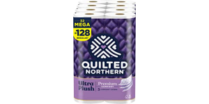 Quilted Northern Ultra Plush Toilet Paper, 32 Mega Rolls = 128 Regular Rolls